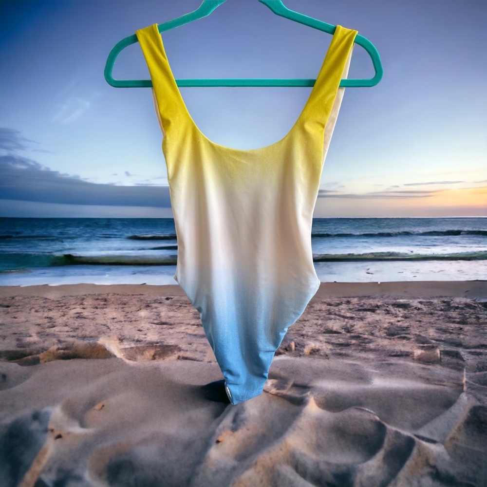 Aerie One Piece Swimsuit Size Small Ombre Tie Dye High Waisted Beach NWT